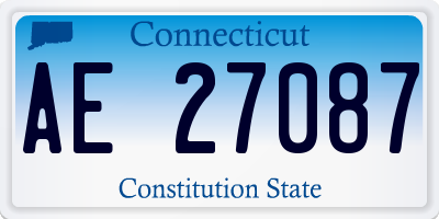 CT license plate AE27087