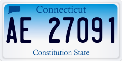 CT license plate AE27091