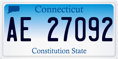 CT license plate AE27092
