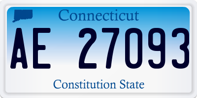 CT license plate AE27093