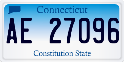 CT license plate AE27096