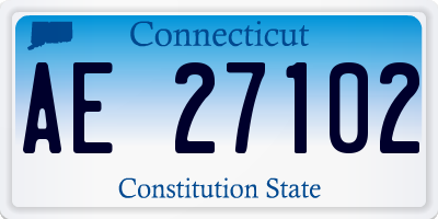 CT license plate AE27102