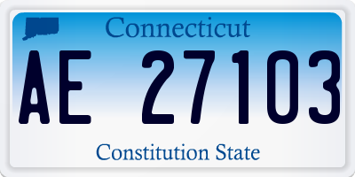 CT license plate AE27103