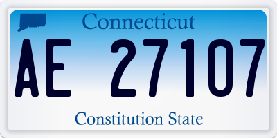 CT license plate AE27107