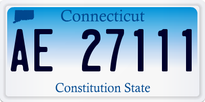 CT license plate AE27111