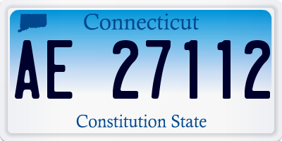 CT license plate AE27112