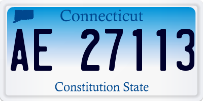 CT license plate AE27113