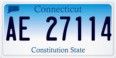 CT license plate AE27114