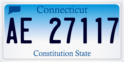 CT license plate AE27117
