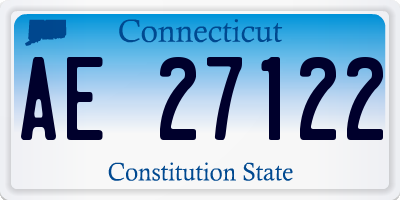 CT license plate AE27122