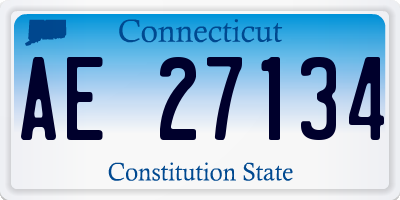 CT license plate AE27134