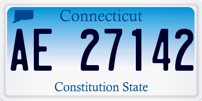 CT license plate AE27142