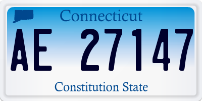 CT license plate AE27147