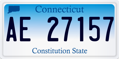 CT license plate AE27157