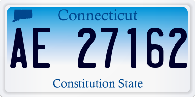 CT license plate AE27162