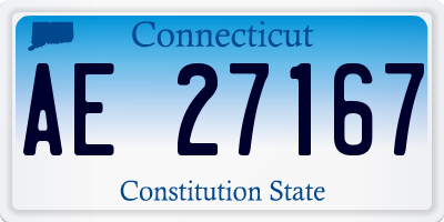 CT license plate AE27167