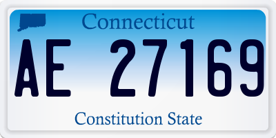 CT license plate AE27169