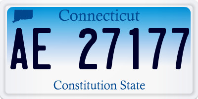 CT license plate AE27177