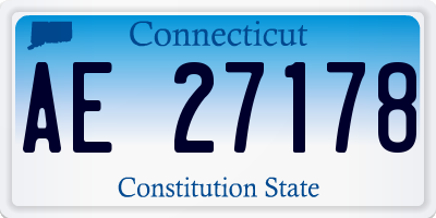 CT license plate AE27178