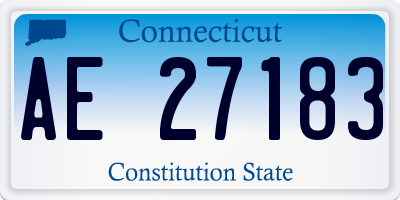 CT license plate AE27183