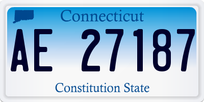CT license plate AE27187