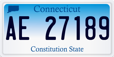 CT license plate AE27189