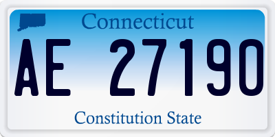 CT license plate AE27190