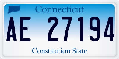 CT license plate AE27194