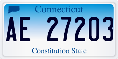 CT license plate AE27203