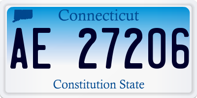 CT license plate AE27206