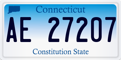CT license plate AE27207