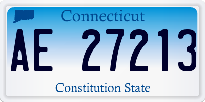 CT license plate AE27213