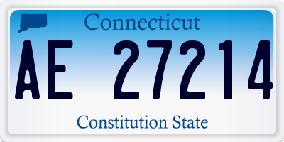 CT license plate AE27214