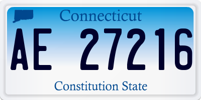 CT license plate AE27216