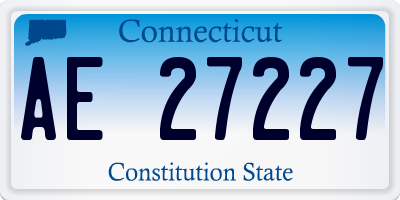 CT license plate AE27227