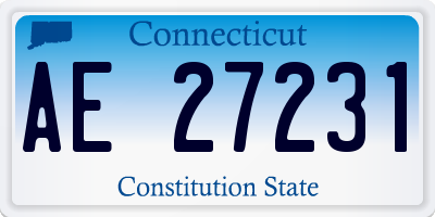 CT license plate AE27231
