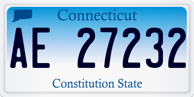 CT license plate AE27232