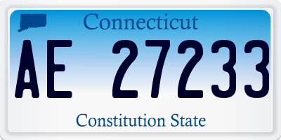 CT license plate AE27233