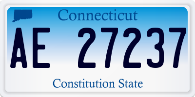 CT license plate AE27237