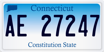 CT license plate AE27247