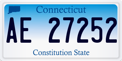 CT license plate AE27252