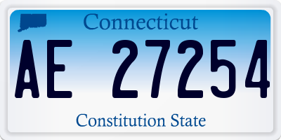 CT license plate AE27254