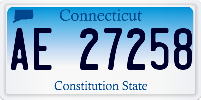 CT license plate AE27258