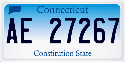 CT license plate AE27267