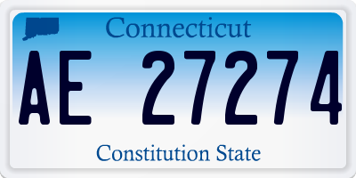 CT license plate AE27274