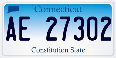 CT license plate AE27302