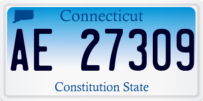 CT license plate AE27309