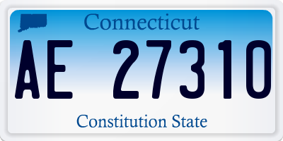CT license plate AE27310