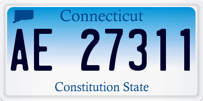 CT license plate AE27311