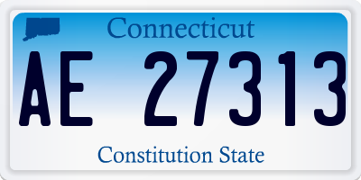CT license plate AE27313